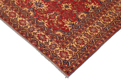 handmade Geometric Super Kazak Red Gold Hand Knotted RECTANGLE 100% WOOL area rug 10 x 13