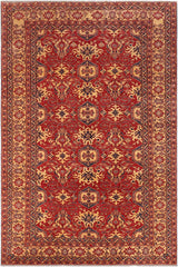 handmade Geometric Super Kazak Red Gold Hand Knotted RECTANGLE 100% WOOL area rug 10 x 13