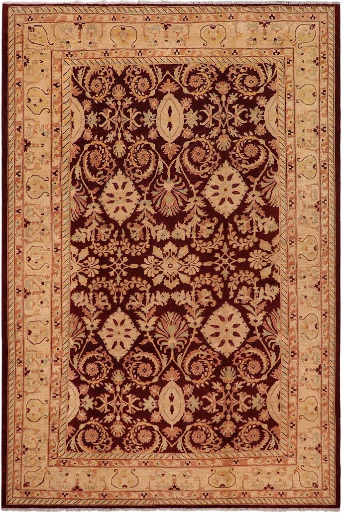 handmade Traditional Kafkaz Drk. Red Beige Hand Knotted RECTANGLE 100% WOOL area rug 9 x 13