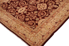 handmade Traditional Kafkaz Drk. Red Beige Hand Knotted RECTANGLE 100% WOOL area rug 9 x 13