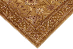 handmade Traditional Kafkaz Tan Brown Hand Knotted RECTANGLE 100% WOOL area rug 9 x 12