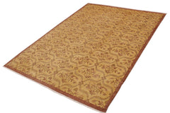 handmade Transitional Kafkaz Gold Brown Hand Knotted RECTANGLE 100% WOOL area rug 9 x 12