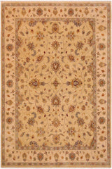 handmade Traditional Indian Tan Beige Hand Knotted RECTANGLE 100% WOOL area rug 9 x 12