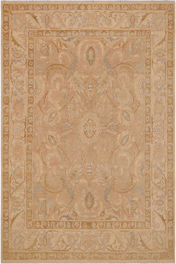 handmade Traditional Kafkaz Lt. Brown Tan Hand Knotted RECTANGLE 100% WOOL area rug 9 x 12