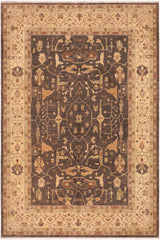 handmade Traditional Kafkaz Brown Beige Hand Knotted RECTANGLE 100% WOOL area rug 8 x 10