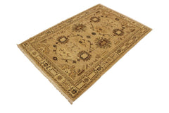 handmade Traditional Kafkaz Tan Lt. Brown Hand Knotted RECTANGLE 100% WOOL area rug 4 x 6