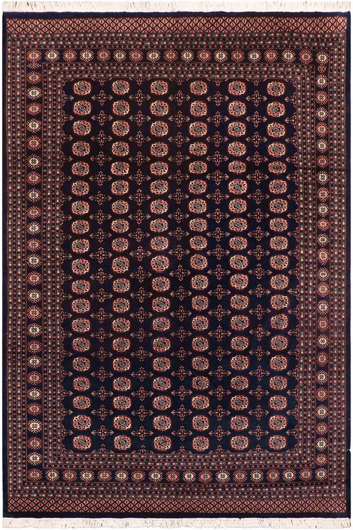 handmade Geometric Bokhara Blue Blue Hand Knotted RECTANGLE 100% WOOL area rug 8 x 10