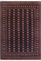 handmade Geometric Bokhara Blue Blue Hand Knotted RECTANGLE 100% WOOL area rug 8 x 10