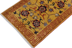 handmade Geometric Super Kazak Gold Red Hand Knotted RUNNER 100% WOOL area rug 3 x 10