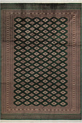 handmade Geometric Bokhara Green Taupe Hand Knotted RECTANGLE 100% WOOL area rug 9 x 12