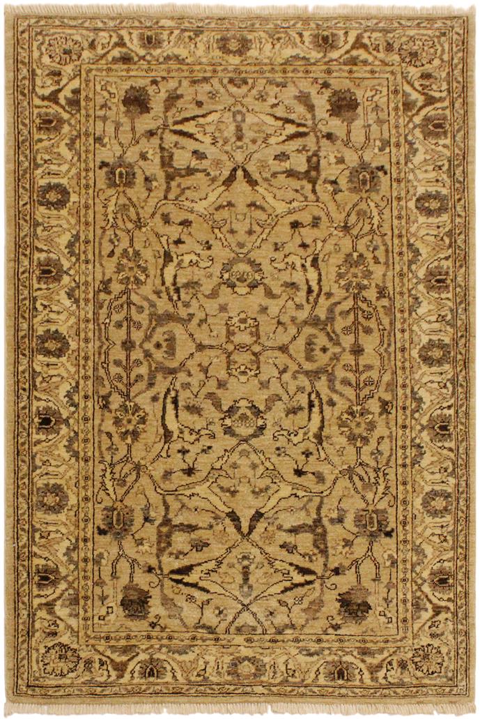 handmade Traditional Kafkaz Tan Beige Hand Knotted RECTANGLE 100% WOOL area rug 4 x 6