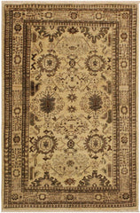 handmade Traditional Kafkaz Tan Beige Hand Knotted RECTANGLE 100% WOOL area rug 4 x 6