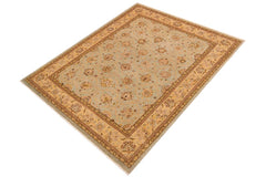 handmade Transitional Kafkaz Lt. Green Tan Hand Knotted RECTANGLE 100% WOOL area rug 9 x 12