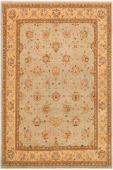 handmade Transitional Kafkaz Lt. Green Tan Hand Knotted RECTANGLE 100% WOOL area rug 9 x 12