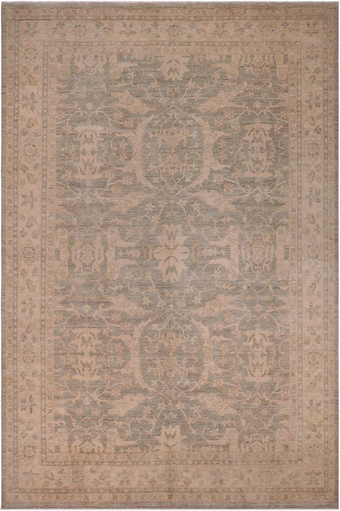 handmade Traditional Kafkaz Lt. Green Beige Hand Knotted RECTANGLE 100% WOOL area rug 9 x 12