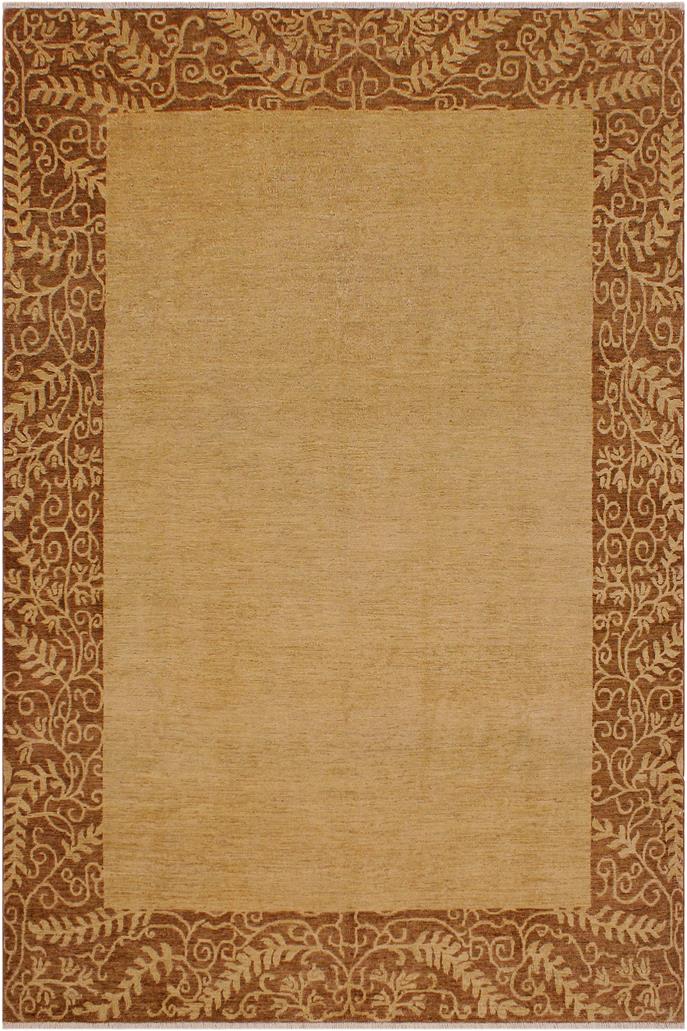 handmade Modern Kafkaz Tan Brown Hand Knotted RECTANGLE 100% WOOL area rug 9 x 12