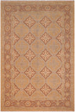 handmade Transitional Kafkaz Gold Brown Hand Knotted RECTANGLE 100% WOOL area rug 6 x 9