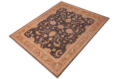 handmade Traditional Kafkaz Charcoal Lt. Brown Hand Knotted RECTANGLE 100% WOOL area rug 8 x 10