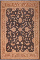 handmade Traditional Kafkaz Charcoal Lt. Brown Hand Knotted RECTANGLE 100% WOOL area rug 8 x 10