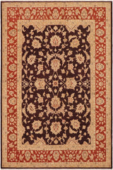 handmade Traditional Kafkaz Aubergine Dull Orange Hand Knotted RECTANGLE 100% WOOL area rug 9 x 12