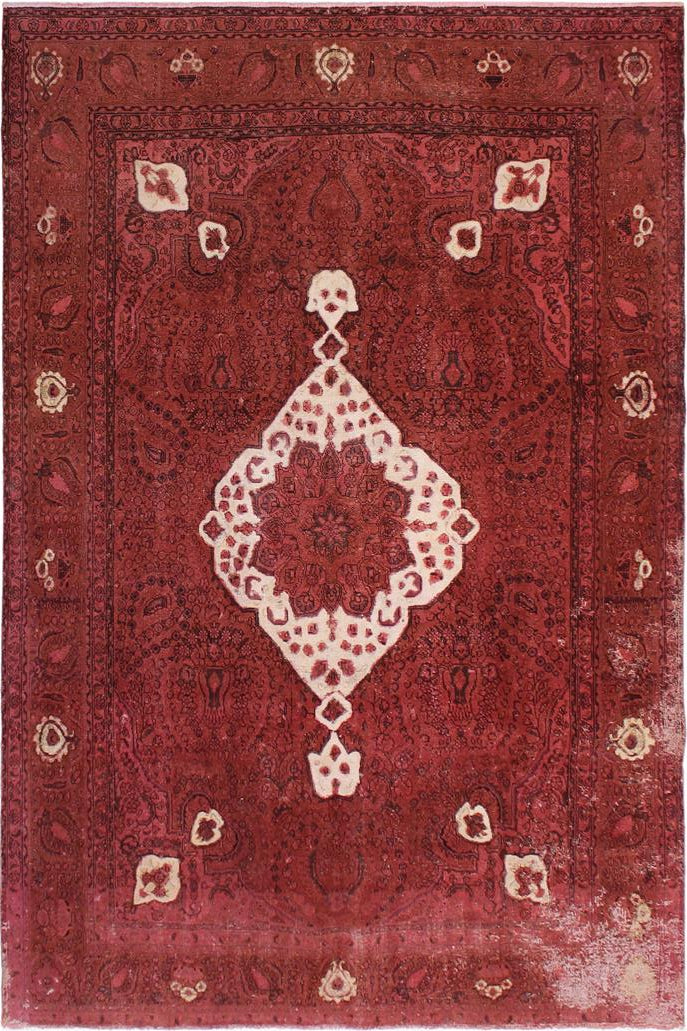 handmade Vintage Vintage Red Brown Hand Knotted RECTANGLE 100% WOOL area rug 8x12