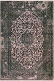 Vintage Distressed Persian Rea Beige/Green Wool Rug - 8'0'' x 11'0''