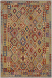 Bohemian Turkish Kilim Terence Hand-Woven Wool Rug - 6'8'' x 9'3''