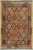 Bohemian Turkish Kilim Eldon Hand-Woven Wool Rug - 4'10'' x 6'3''