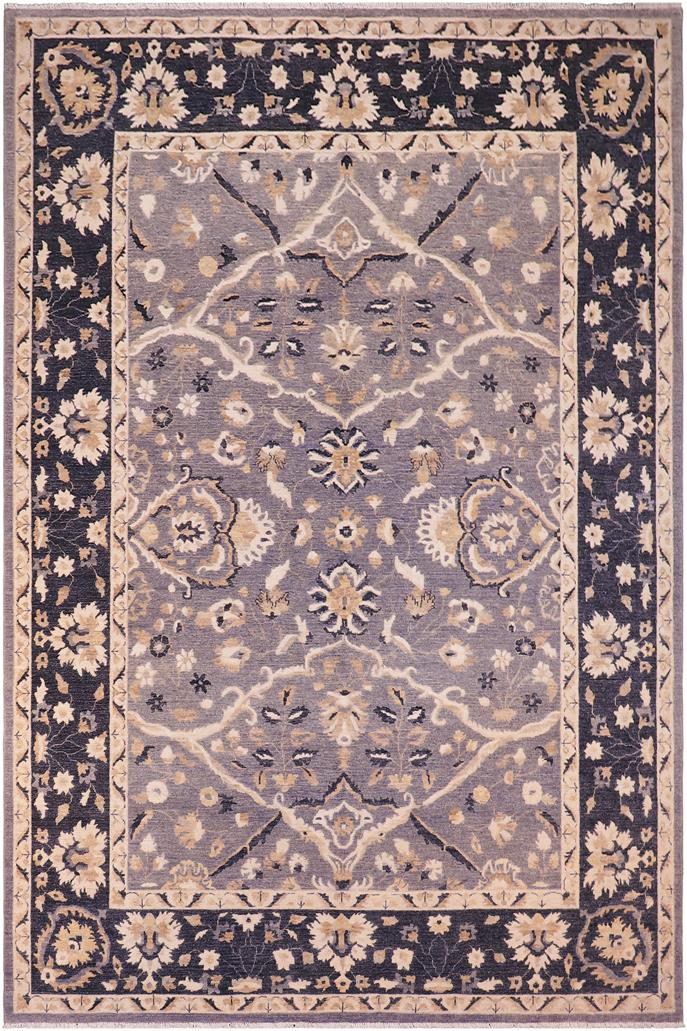 handmade Traditional Kafkaz Gray Blue Hand Knotted RECTANGLE 100% WOOL area rug 9 x 12