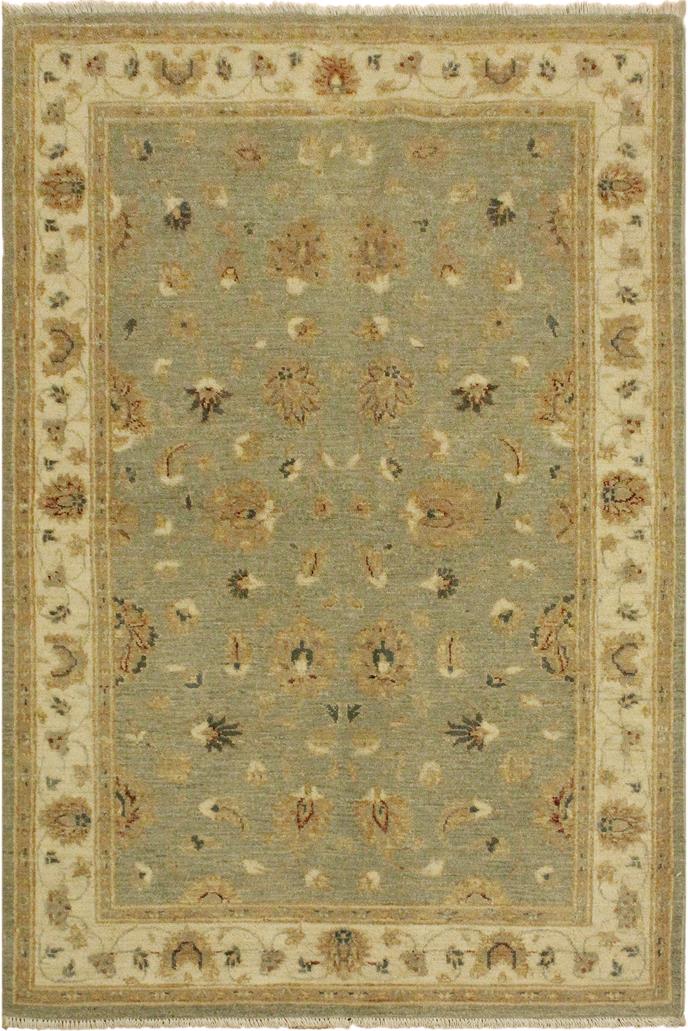 handmade Traditional Kafkaz Gray Ivory Hand Knotted RECTANGLE 100% WOOL area rug 4 x 6