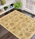 handmade Transitional Kafkaz Ivory Tan Hand Knotted RECTANGLE 100% WOOL area rug 4 x 6