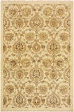 handmade Transitional Kafkaz Ivory Tan Hand Knotted RECTANGLE 100% WOOL area rug 4 x 6