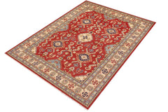 handmade Geometric Kazak Red Beige Hand Knotted RECTANGLE 100% WOOL area rug 9x12