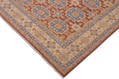 handmade Transitional Kafkaz Brown Beige Hand Knotted RECTANGLE 100% WOOL area rug 9 x 12