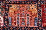 handmade Transitional Kafkaz Blue Rust Hand Knotted RECTANGLE 100% WOOL area rug 8 x 10