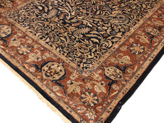 handmade Traditional Lahore Blue Brown Hand Knotted RECTANGLE 100% WOOL area rug 8x10