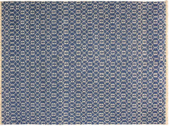 handmade Modern Elara Lt. Blue Ivory Hand Knotted RECTANGLE WOOL&SILK area rug 5x7