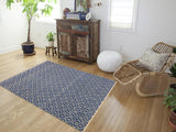 handmade Modern Elara Lt. Blue Ivory Hand Knotted RECTANGLE WOOL&SILK area rug 5x7