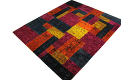 A10478, 8 2"x10 0",Over Dyed                     ,8x10,MAGENTA,ORANGE,Hand-knotted                  ,Pakistan   ,100% Wool  ,Rectangle  ,652671192067