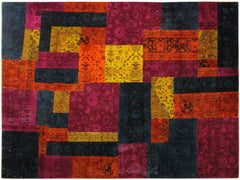 A10478, 8 2"x10 0",Over Dyed                     ,8x10,MAGENTA,ORANGE,Hand-knotted                  ,Pakistan   ,100% Wool  ,Rectangle  ,652671192067