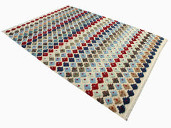 handmade Modern Moroccan Hi Beige Blue Hand Knotted RECTANGLE 100% WOOL area rug 9x12