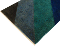 A10606, 4 1"x 6 0",Over Dyed                     ,4x6,Blue,GREEN,Hand-knotted                  ,Pakistan   ,100% Wool  ,Rectangle  ,652671193347