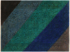 A10606, 4 1"x 6 0",Over Dyed                     ,4x6,Blue,GREEN,Hand-knotted                  ,Pakistan   ,100% Wool  ,Rectangle  ,652671193347