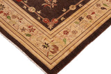 handmade Geometric Kafkaz Chobi Ziegler Brown Tan Hand Knotted RECTANGLE 100% WOOL area rug 9 x 12