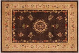 Bohemian Heriz Ziegler Flora Brown Tan Hand-Knotted Rug - 9'1'' x 11'10''