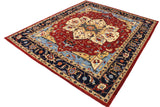 handmade Geometric Kafkaz Chobi Ziegler Red Blue Hand Knotted RECTANGLE 100% WOOL area rug 12 x 14