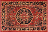 Rustic Heriz Ziegler Candice Rust Blue Hand-Knotted Rug - 10'1'' x 14'3''