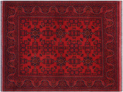 handmade Tribal Biljik Khal Mohammadi Red Blue Hand Knotted RECTANGLE 100% WOOL area rug 5x6