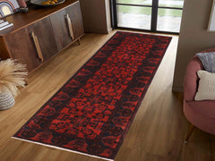 handmade Tribal Biljik Khal Mohammadi Drk. Red Black Hand Knotted RUNNER 100% WOOL Runner 3x10