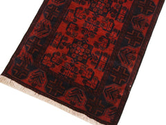 handmade Tribal Biljik Khal Mohammadi Drk. Red Black Hand Knotted RUNNER 100% WOOL Runner 3x10